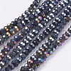 Faceted Rondelle Electroplate Glass Bead Strands X-EGLA-R048-2mm-02-1