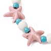 Starfish & Turtle Synthetic Turquoise Beads Stretch Bracelets for Women BJEW-JB12129-01-4