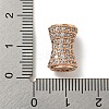 Brass Micro Pave Clear Cubic Zirconia Beads KK-G493-42RG-3
