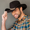 Imitation Leather Braided Southwestern Cowboy Hat Belt DIY-WH0449-03-4
