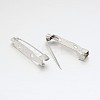 Iron Brooch Pin Back Safety Catch Bar Pins with 2 Holes IFIN-A171-04B-2