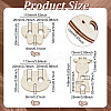 3Pcs Wooden Animal Themed Safety Eye Clamps AJEW-WH0348-492-2