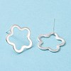 201 Stainless Steel Flower Stud Earring with 316 Stainless Steel Pin for Women STAS-K241-18S-2