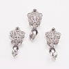 Long-Lasting Plated Brass Micro Pave Cubic Zirconia Ice Pick Pinch Bails ZIRC-F069-22P-1