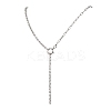 304 Stainless Steel Paperclip Chain Cable Chain Lariat Y Necklaces NJEW-JN05785-2