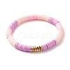 Synthetic Hematite & Polymer Clay Heishi Beads Stretch Bracelets Set BJEW-JB07380-6