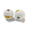Printed Wood European Beads WOOD-L020-D10-2