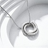 304 Stainless Steel Triple Circles Pendant Necklaces for Women NJEW-Z044-14P-1