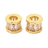 Rack Plating Brass Cubic Zirconia European Beads KK-R147-02G-2