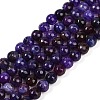 Faceted Natural Crackle Agate Beads Strands G-F447-8mm-G01-01-2