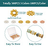 Craftdady 300Pcs 3 Colors Alloy Daisy Spacer Beads PALLOY-CD0001-11-15