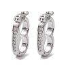 Brass Micro Pave Clear Cubic Zirconia Twister Clasps KK-K360-27A-P-1