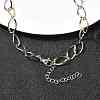 304 Stainless Steel Teardrop Link Chain Necklaces for Women Men NJEW-A058-02GP-2