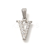 304 Stainless Steel Micro Pave Cubic Zirconia Pendants STAS-H228-02P-05-1