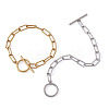 304 Stainless Steel Paperclip Chain Bracelets BJEW-TA0003-04-2