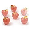 Cherry Quartz Glass Teacher Apple Charms G-Z022-02M-G-1