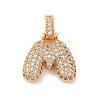Brass Micro Pave Cubic Zirconia Pendants KK-C076-29M-G01-1