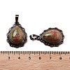 Natural Unakite Teardrop Pendants G-K363-01R-22-3
