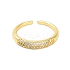 Brass Pave Cubic Zirconia Cuff Rings RJEW-U012-03G-04-2