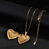 304 Stainless Steel Heart Locket Pendant Cable Chain Necklaces for Women NJEW-M050-04F-G-2