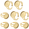 8Pcs 304 Stainless Steel Cuff Ring Settings STAS-BBC0008-13C-1