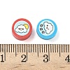 Printed Handmade Polymer Clay Beads CLAY-I016-08B-3