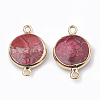 Electroplate Natural Regalite/Imperial Jasper/Sea Sediment Jasper Links connectors G-S329-020E-1