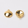 Tibetan Style Alloy Flat Round Charm Pendant Rivoli Xilion Pointed Back Chaton Rhinestone Settings PALLOY-O034-B-G01-1