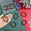 Christmas Theme Glass Beads Napkin Rings AJEW-SC00031-3