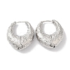 Ring with Texture Brass Hoop Earrings for Women EJEW-U008-01P-1