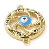 Rack Plating Brass Colorful Cubic Zirconia Vortex Connector Charms KK-K392-08G-01-2