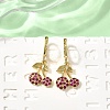 Brass Micro Pave Cubic Zirconia Cherry Dangle Earrings EJEW-L305-02G-1