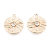 Brass Micro Pave Clear Cubic Zirconia Pendants KK-N216-557LG-2