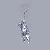 Plastic Paillette Beaded Puppy Keychain KEYC-F024-B06-2