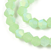 Imitation Jade Bicone Frosted Glass Bead Strands GLAA-F029-JM4mm-A01-3