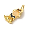 Brass Micro Pave Colorful Cubic Zirconia Glass Pendants KK-R162-026H-G-2