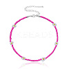 Bohemian Daisy Flower Glass Seed Beaded Necklaces with Alloy End Chains FS-WGC49A6-13-1