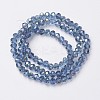 Electroplate Transparent Glass Beads Strands EGLA-A034-T1mm-S09-2