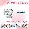 110Pcs 11 Colors Alloy Rhinestone Spacer Beads FIND-UN0007-23-3