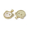 Brass Micro Pave Cubic Zirconia Pendants KK-G485-21A-G-2