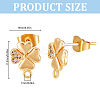 10Pcs Brass Cubic Zirconia Stud Earring Findings KK-DR0001-21-2