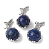 Dyed Natural Lapis Lazuli Round Pendants G-G207-01P-05-1