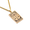 304 Stainless Steel Curb Chain Rectangle with Constellation Pendant Necklaces PW-WG0F5D0-20-1