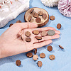 20 Pairs Walnut Wood Stud Earring Findings MAK-TAG0001-01-6