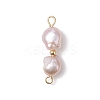 Natural Pearl Potato Beaded Connector Charms PALLOY-JF04902-4
