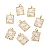 Mother's Day Brass Micro Pave Clear Cubic Zirconia Pendants X-ZIRC-A020-17G-2