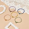 5Pcs 5 Style Natural Mixed Gemstone & Glass Beaded Stretch Bracelets Set BJEW-JB08881-2