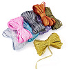 8 Bundles Polyester Glitter Power Ribbons OCOR-TA0002-93-3