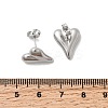 304 Stainless Steel Heart Stud Earrings EJEW-F398-01P-3