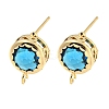 Bass Glass Stud Earring Findings KK-S387-01G-06-1